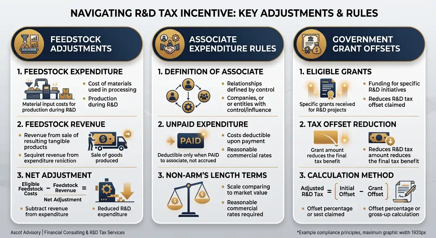 Division 355 statutory adjustment traps including feedstock and associate expenditure rules